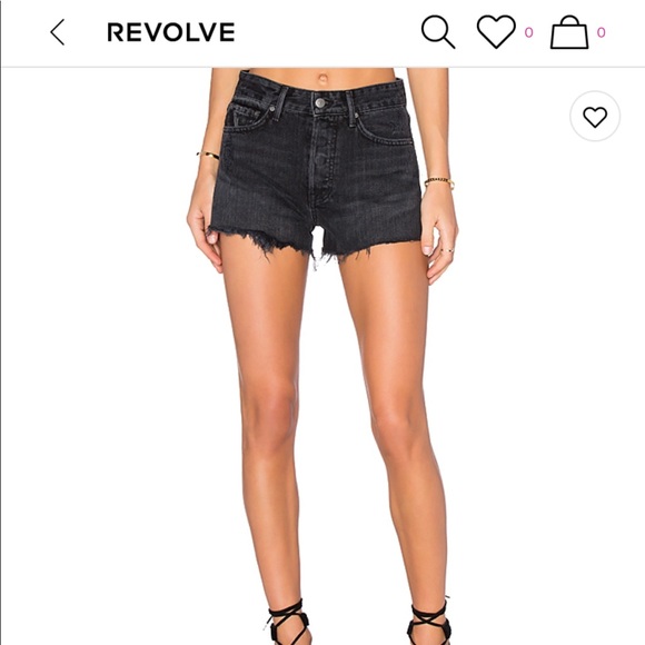 GRLFRND Pants - Grlfrnd Denim Black High waist Cindy Short
